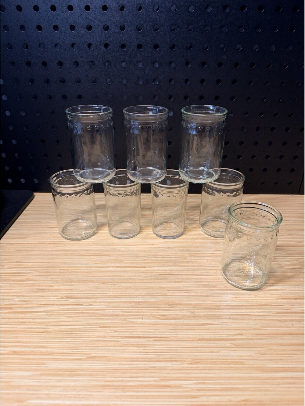 Vintage “Star” Jelly Jar 3.5” Glasses – Row of Stars Around the Top – Set of 6